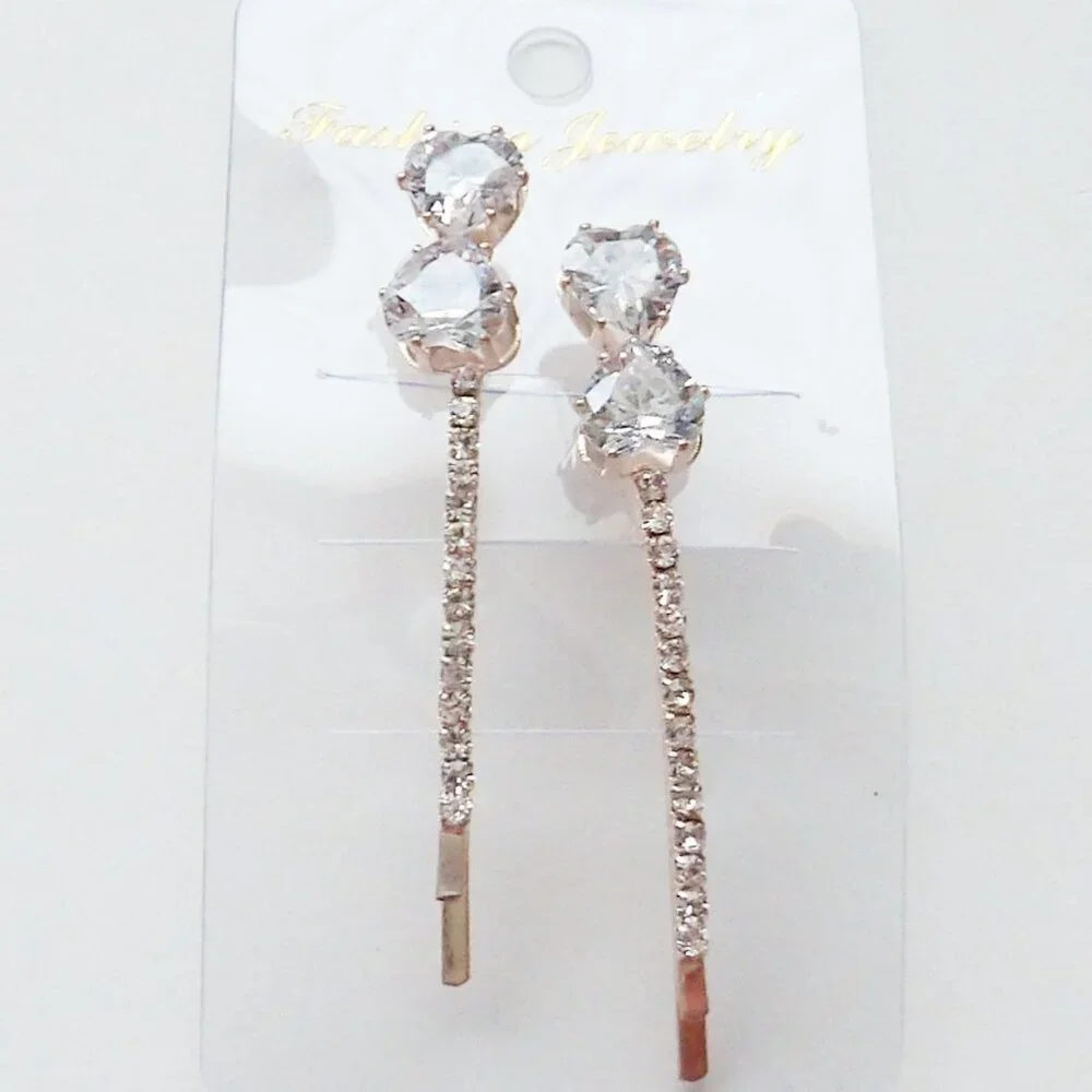 Bundle of 8 Bobby Pins Various Designs Faux Pearl Crystals Gold Tone NEW